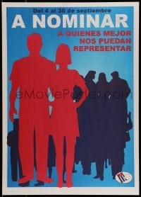 2d895 A NOMINAR 15x21 Cuban special poster 2005 silhouette of several people, who represents them?