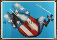 2d310 AMERICAN WAY OF PEACE 23x32 East German special poster 1978 Brock art, dove bomb w/cross