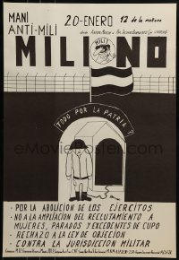 2d579 ANTI-MILI MILIONO 16x24 Spanish special poster 1980s soldier chained to a doghouse