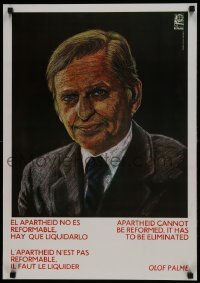 2d648 APARTHEID CANNOT BE REFORMED IT HAS TO BE ELIMINATED signed Cuban poster 1986 by Enriquez