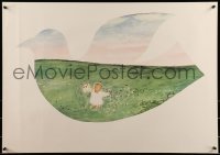 2d379 ARNO MOHR 23x32 East German special poster 1980s Frieden, peace, art of child in field