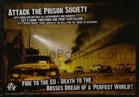 2d733 ATTACK THE PRISON SOCIETY 17x24 German special poster 2000s anarchy, burning vehicles