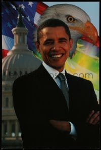 2d907 BARACK OBAMA 12x18 special poster 2009 inauguration, the 44th President w/ Eagle, Capitol dome
