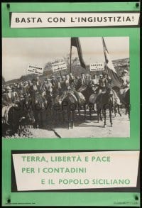 2d196 BASTA CON L'INGIUSTIZIA 27x39 Italian political campaign 1950s enough with injustice