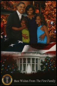 2d925 BEST WISHES FROM THE FIRST FAMILY 12x18 special poster 2008 President Barack Obama & family