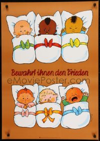 2d460 BEWAHRT IHNEN DEN FRIEDEN 23x32 East German special poster 1987 Inge Gurtzig art of babies