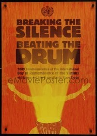 2d935 BREAKING THE SILENCE BEATING THE DRUM 2-sided 24x34 special poster 2009 man w/broken shackles