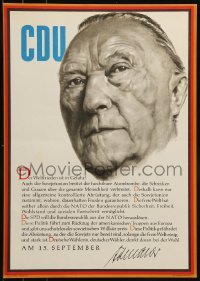 2d184 CDU 12x17 German political campaign 1957 promotion for Konrad Hermann Joseph Adenauer
