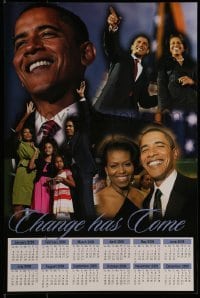 2d936 CHANGE HAS COME 12x18 special poster 2009 President Barack Obama, First Lady Michelle Obama