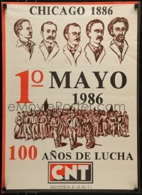 2d582 CHICAGO 1886 20x27 Spanish special poster 1986 National Confederation of Labour celebration