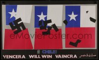 2d299 CHILE WILL WIN 22x36 Cuban special poster 1978 Rolando Cordoba art of broken swastikas