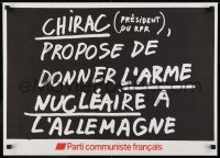 2d699 CHIRAC PROPOSE DE DONNER L'ARME NUCLEAIRE A L'ALLEMAGNE French political campaign 1990s PCF