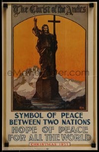 2d044 CHRIST OF THE ANDES 12x19 special poster 1922 Hoover art of Christ the Redeemer of the Andes
