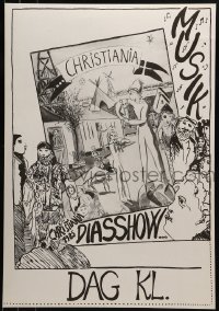 2d575 CHRISTIANIA MUSIK 17x24 Danish special poster 1985 wild circus sideshow art
