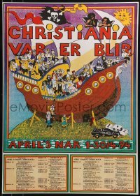 2d719 CHRISTIANIA VAR ER BLIP 17x24 Danish special poster 1994 wild pirate artwork and schedule