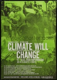 2d776 CLIMATE WILL CHANGE 17x24 German special poster 2009 Antifa, crowd clashing with police