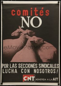 2d583 COMITES NO 20x28 Spanish special poster 1986 National Confederation of Labour, sheep