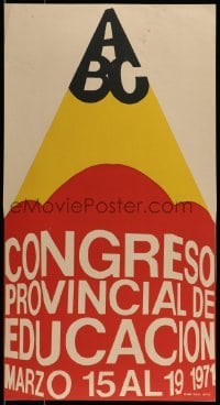 2d278 CONGRESO PROVINCIAL DE EDUCACION 14x26 Cuban special poster 1971 cool art of a pencil