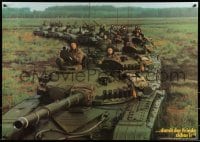 2d438 DAMIT DER FRIEDE SICHER IST 23x32 East German special poster 1985 National People's Army tanks