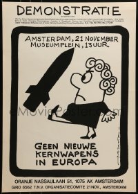 2d535 DEMONSTRATIE GEEN NIEUWE KERNWAPENS IN EUROPA 17x23 Dutch special poster 1980s Opland art