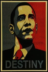 2d926 DESTINY 12x18 special poster 2008 President Barack Obama, Destiny, Fairey art parody