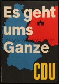 2d182 ES GEHT UMS GANZE 11x16 German special poster 1957 Christian Democratic Union of Germany