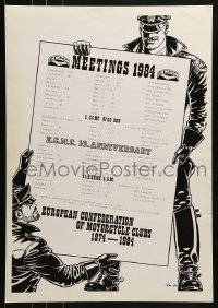 2d366 EUROPEAN CONFEDERATION OF MOTORCYCLE CLUBS 1974-1984 17x25 German special poster 1984 cool