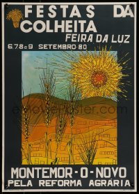 2d591 FESTA DA COLHEITA 17x24 Portuguese special poster 1980 festival, art of fields under the sun