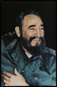 2d882 FIDEL CASTRO 11x17 Cuban special poster 2000s cool close-up image of the leader smiling