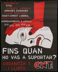 2d714 FINS QUAN HO VAS A SUPORTAR 19x24 Spanish special poster 1990s art of a man being held down