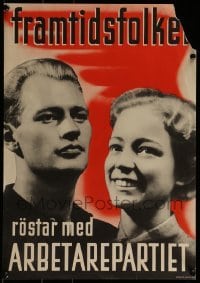2d079 FRAMTIDSFOLKET 14x20 Swedish political campaign 1936 the Arbetarepartiet Labor Party