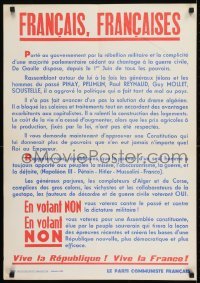 2d235 FRANCAIS FRANCAISES 22x32 French political campaign 1958 vote for Parti Communiste Francais