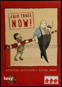 2d905 FAIR TRADE NOW 17x24 special poster 2000s Intl Union of Socialist Youth, stop killing people