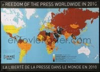 2d965 FREEDOM OF THE PRESS WORLDWIDE IN 2010 20x28 French poster 2010 Reporters Sans Frontieres