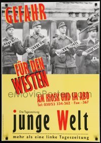 2d744 GEFAHR FUR DEN WESTEN 24x33 German special poster 2000s German guards holding Young World signs