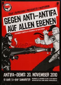 2d951 GEGEN ANTI-ANTIFA AUF ALLEN EBENEN 17x24 German special poster 2010 Schubert, Nazi kicked