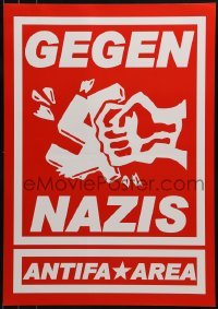 2d943 GEGEN NAZIS 17x24 German special poster 2010 Antifa, art of fist crushing Nazi swastika