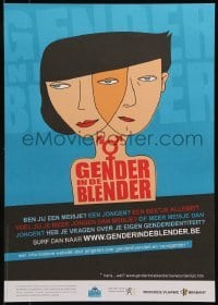 2d852 GENDER IN DE BLENDER 12x17 Belgian special poster 2000s man and woman blended together