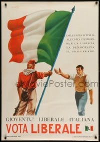 2d195 VOTA LIBERALE 28x39 Italian political campaign 1950s cool art