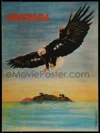 2d643 GRENADA 13x18 Cuban special poster 1984 Rafael Enriquez art of imperial eagle over island