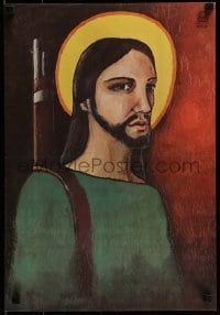 2d270 GUERILLA CHRIST 15x21 Cuban special poster 1969 Alfredo Rostgaard art of Jesus with rifle