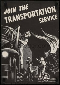 2d241 JOIN THE TRANSPORTATION SERVICE 13x18 special poster 1952 Federal Civil Defense Administration