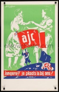 2d154 JONGERE JE PLAATS IS BIJ ONS 19x30 Dutch political campaign 1946 Arbeiders Jeugd Centrale