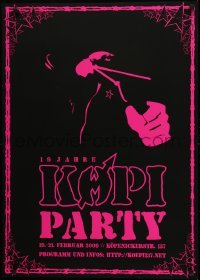 2d784 KOPI PARTY 24x33 German special poster 2009 supporting squatters, great pink/black art