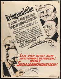 2d039 KRIEGSANLEIHE 38x50 Austrian political campaign 1923 Social Democratic Party, anti-Semitic