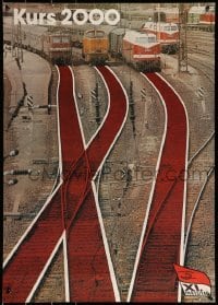 2d453 KURS 2000 23x32 East German special poster 1986 train track design by Schuler & Mussmann