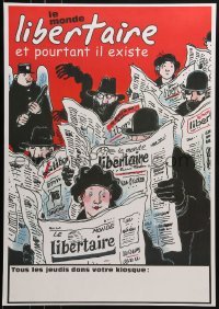 2d815 LE MONDE LIBERTAIRE ET POURTANT IL EXISTE 18x25 French advertising poster 2007 Tardi art