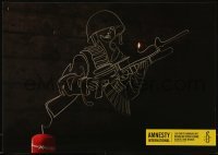 2d960 LES DROITS HUMAINS ONT 12x17 Belgian special poster 2014 Amnesty International, soldier