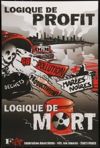 2d807 LOGIQUE DE PROFIT 16x24 French poster 2007 Anarchist Federation, disposal of toxic waste
