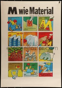 2d312 M WIE MATERIAL 23x32 East German motivational poster 1978 coola art, increase production